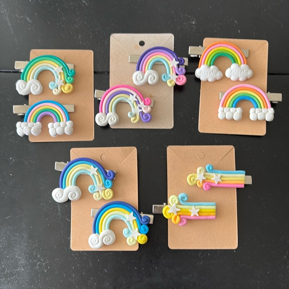 10pc Rainbow Barrette Set